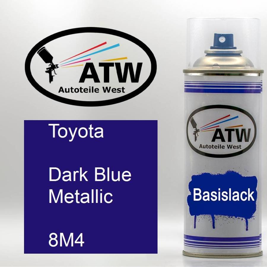 Toyota, Dark Blue Metallic, 8M4: 400ml Sprühdose, von ATW Autoteile West.